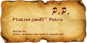 Platzerjanó Petra névjegykártya